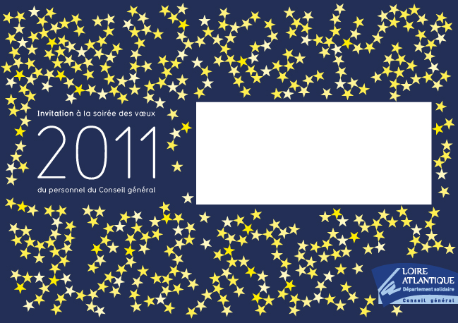 Création graphique carton d'invitation pour les vœux 2011 du Conseil Général